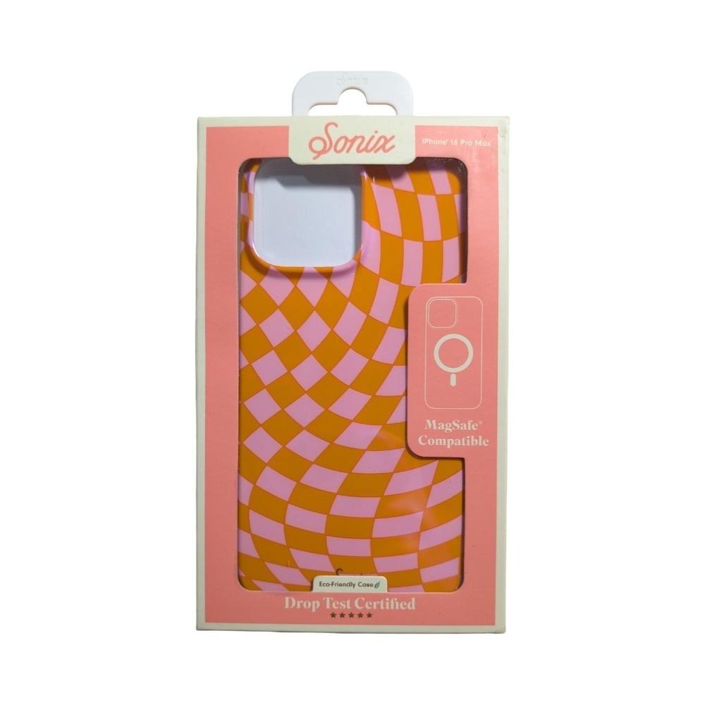 J5-O Sonix Case for iPhone 16 Pro Max‎  - with MagSafe - Checkmate Pink/Orange